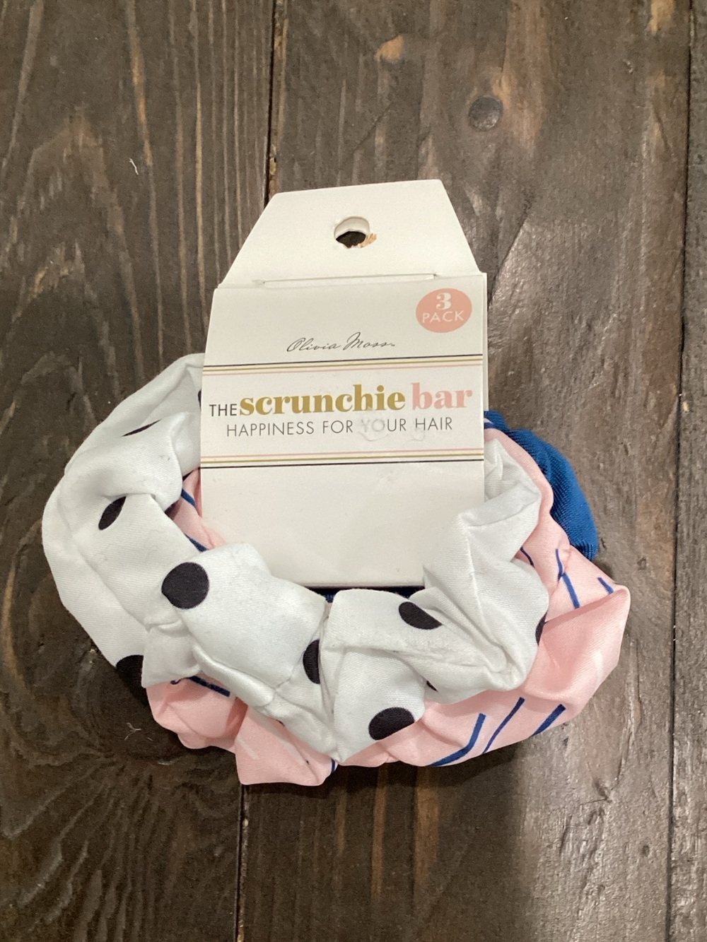 Olivia Moon‎ Mix-and-Match Scrunchie Set - White, Pink, Blue